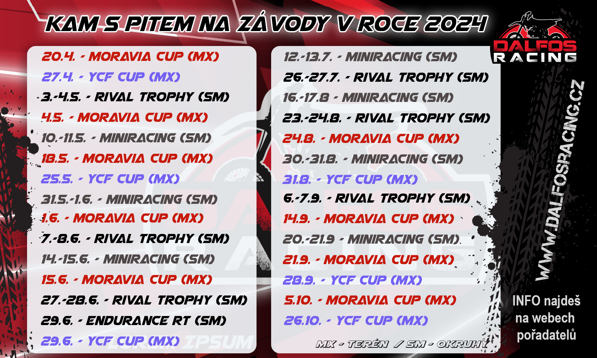 kalendář pitbike závody