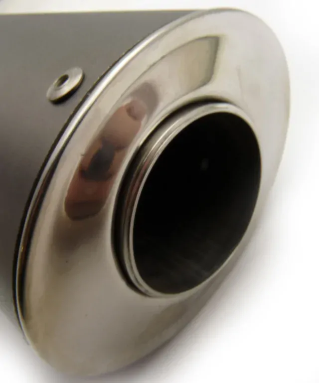 pitbike koncovka výfuku oválná, titanium utlumená, 38 mm svod