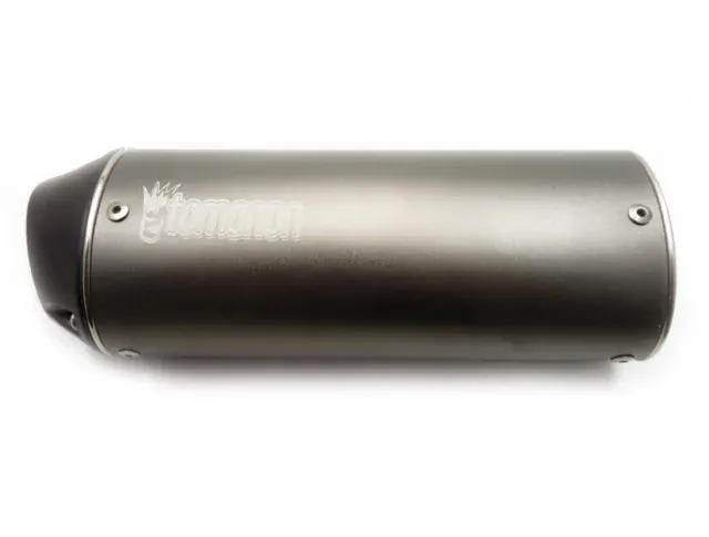 pitbike koncovka výfuku oválná, titanium utlumená, 38 mm svod