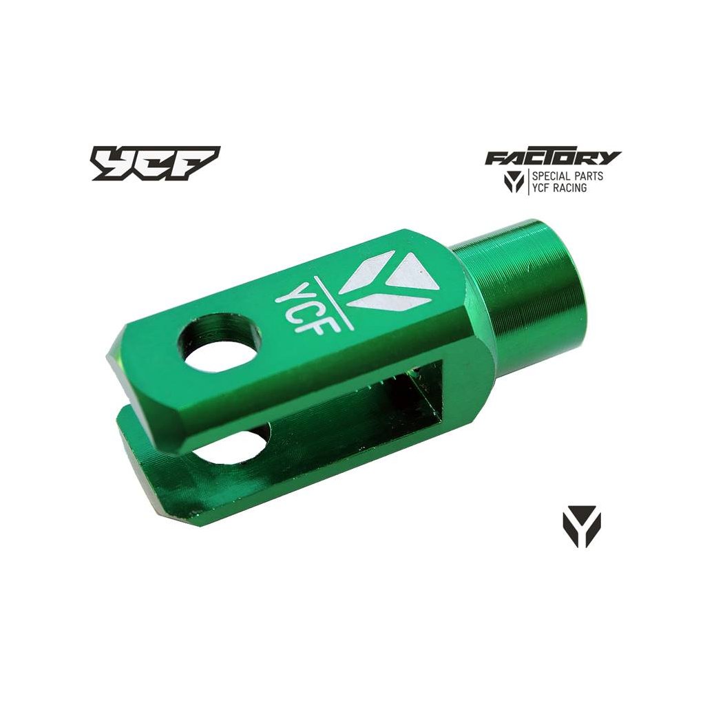 CNC klema zadní brzdové pumpy závit M8 eloxovaná zelená Pitbike YCF