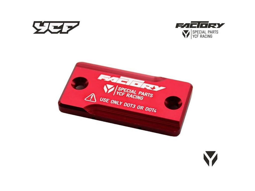 Víčko brzdové nádobky pumpy přední brzdy CNC eloxované pitbike YCF typ 02