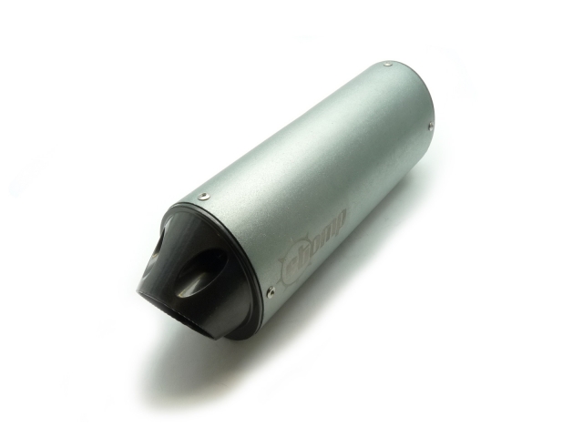 pitbike koncovka výfuku oválná, titanium s logem Stomp