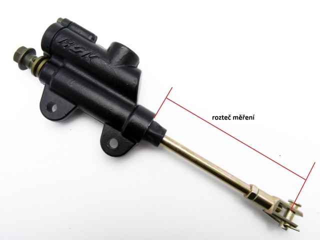 pitbike zadní brzdová pumpa, černá – táhlo 5 cm