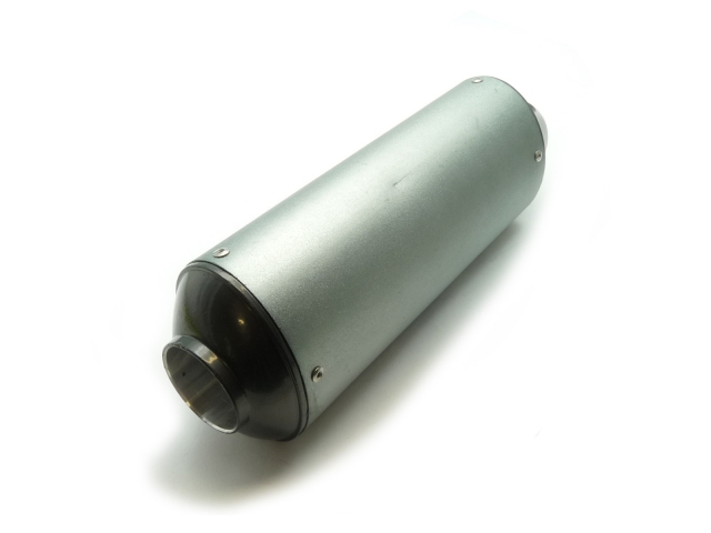 pitbike koncovka výfuku oválná, titanium s logem Stomp